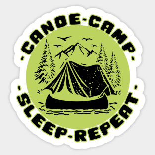 Canoe camp sleep repeat Sticker